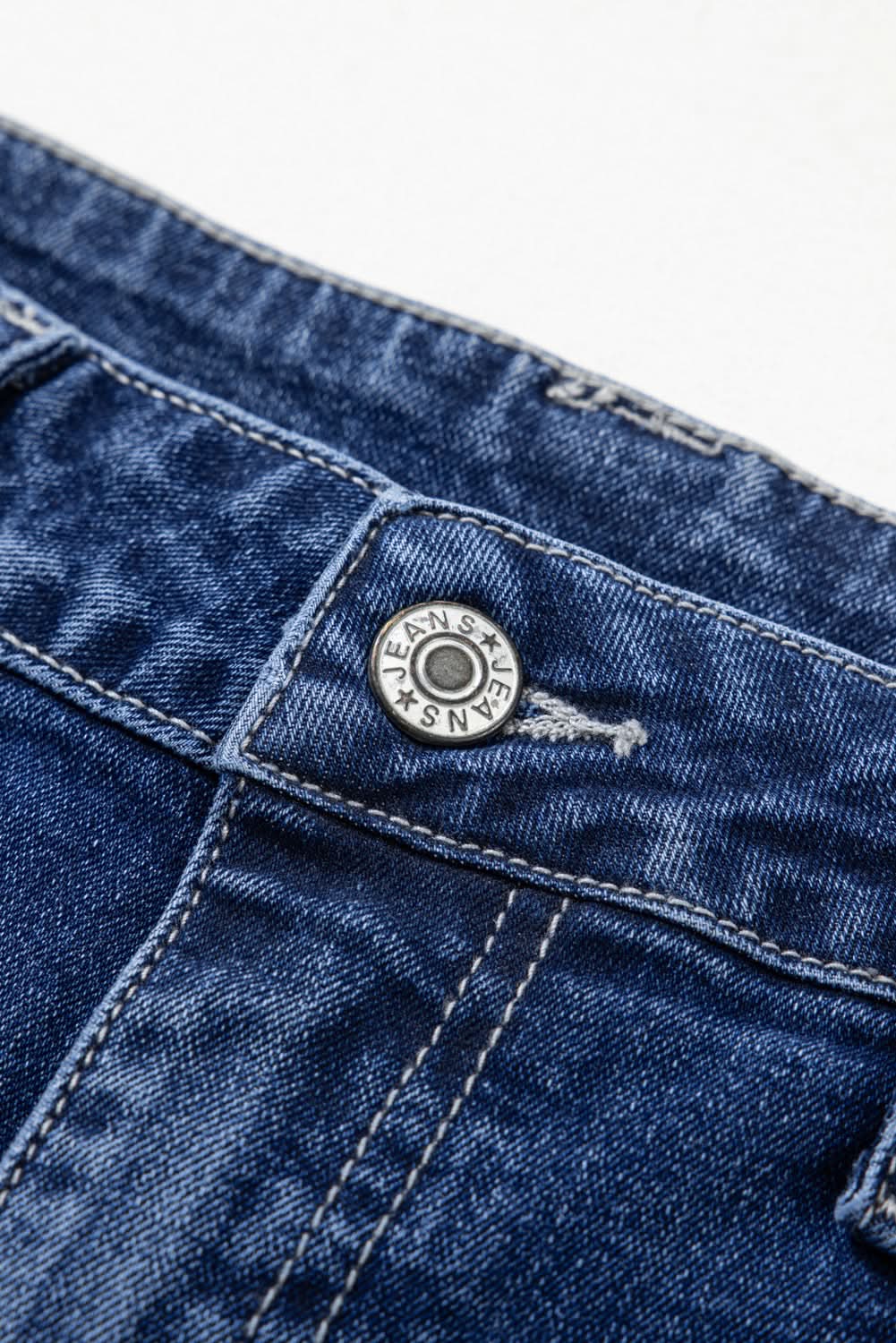 Sail Blue Wide Leg Pocketed High Waist Jeans Sail Blue 71%Cotton+27.5%Polyester+1.5%Elastane