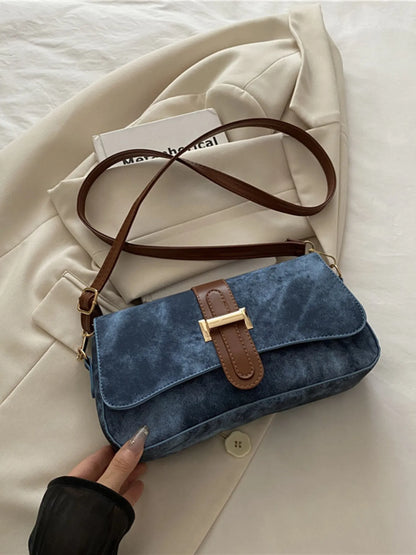 Leather Buckle Strap Crossbody Bag