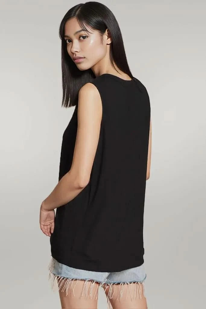 BiBi Cutout Round Neck Sleeveless Top