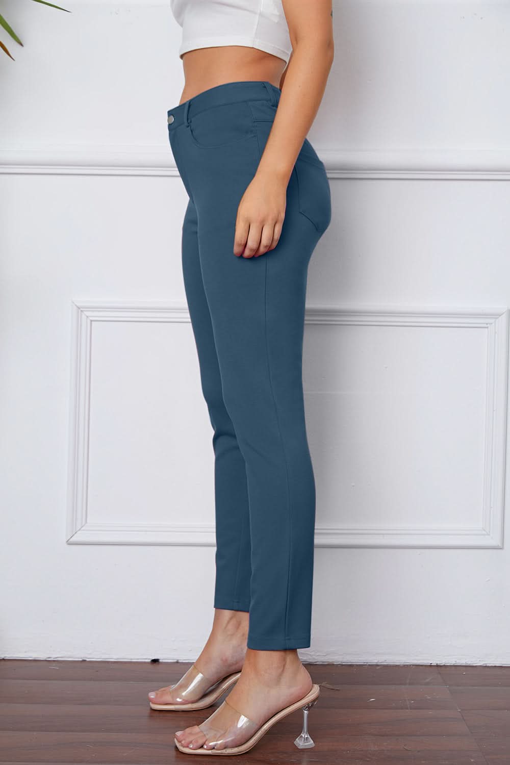 StretchyStitch Pants by Basic Bae Dusty Blue