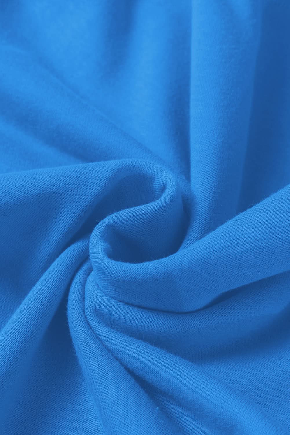 Sky Blue Solid Color Drop Shoulder Long Sleeve Basic Sweatshirt Sky Blue 50%Polyester+50%Cotton