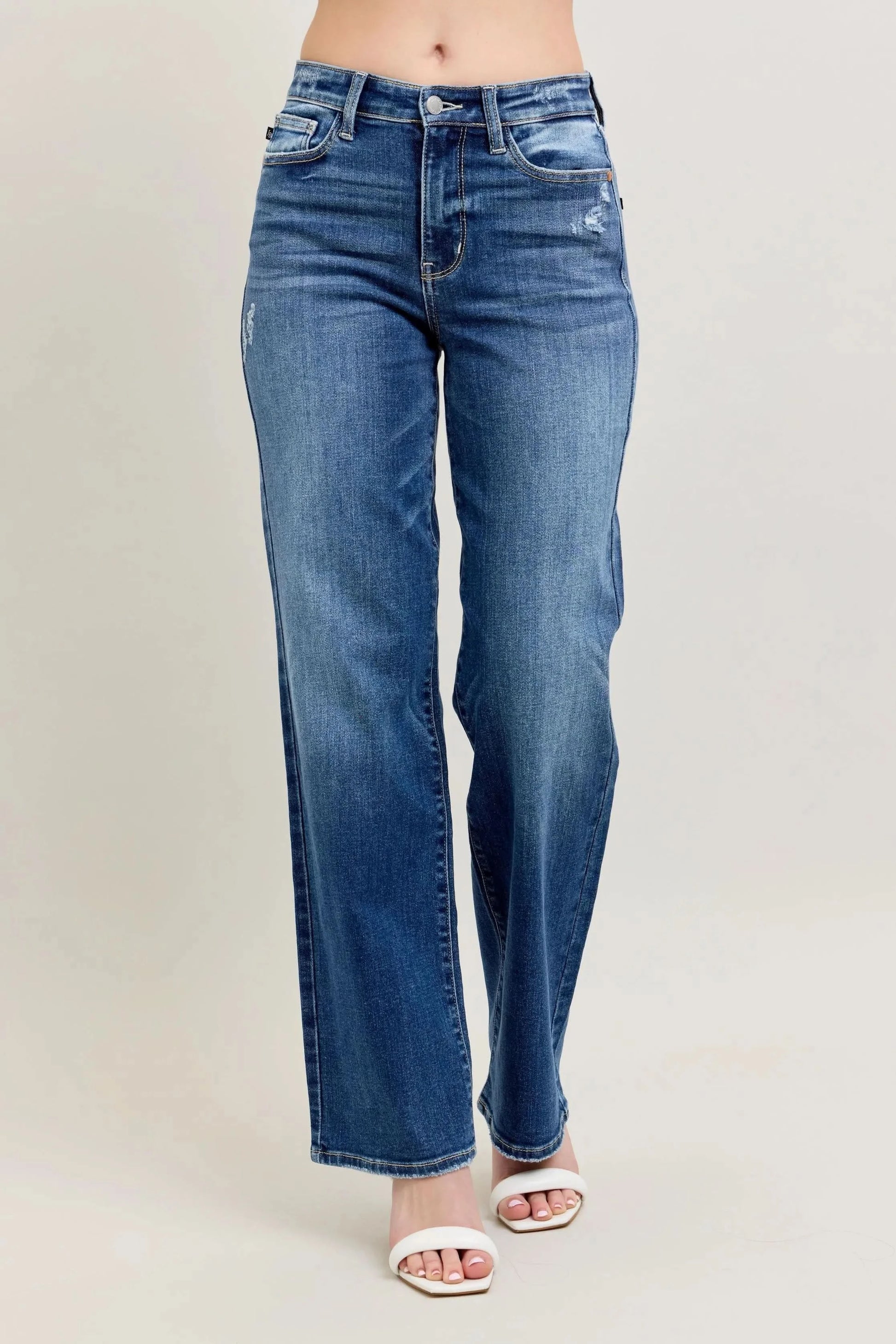 Judy Blue Full Size High Waist 90's Straight Leg Jeans DK