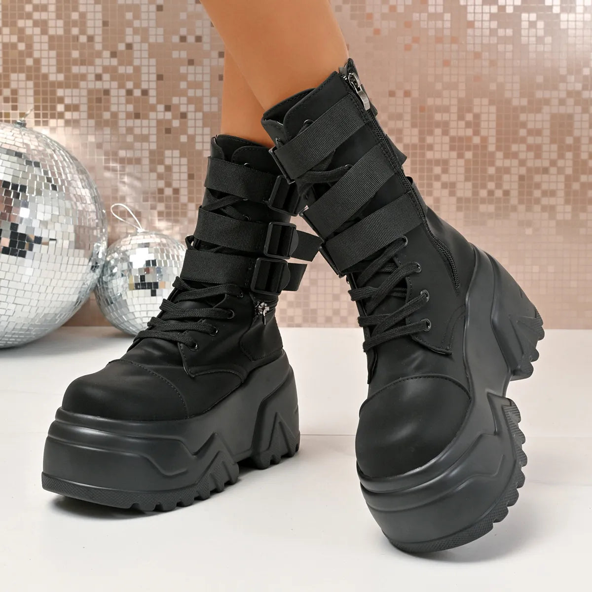 Round Toe Platform Boots