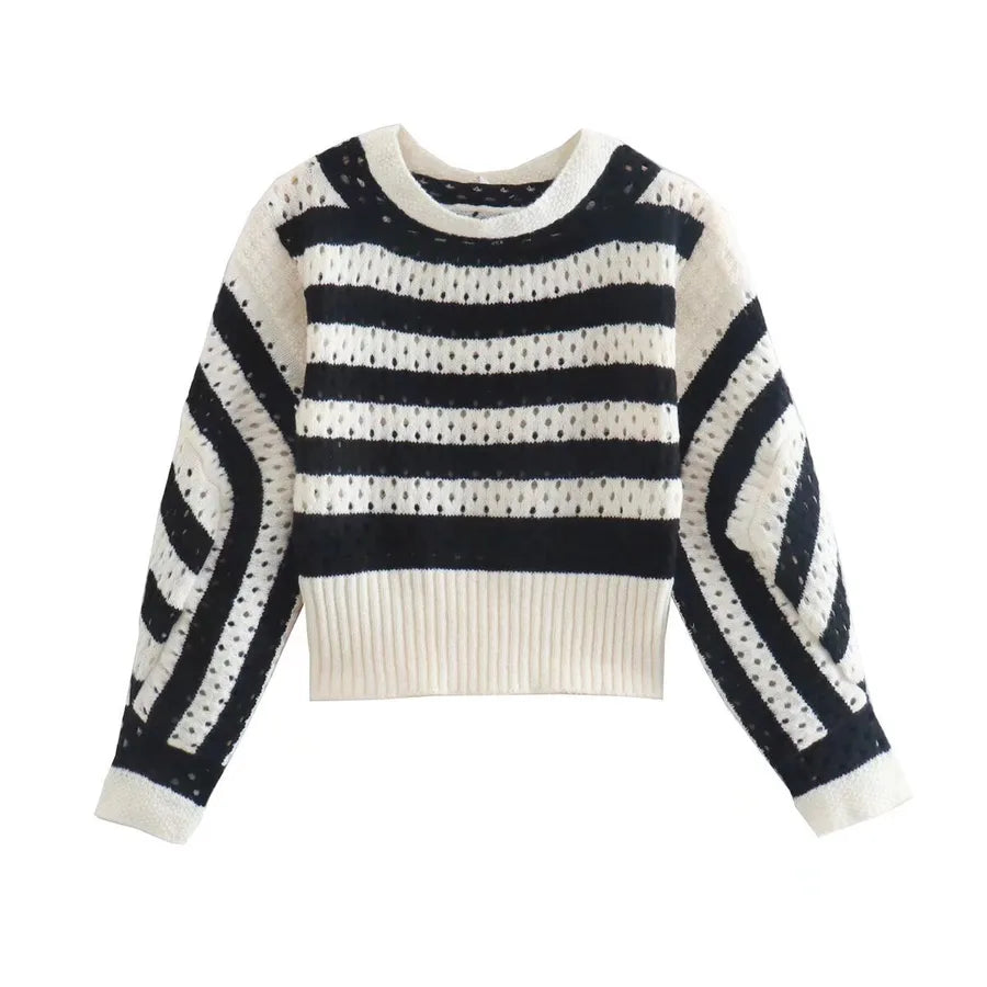 French Vintage Hollow Out Tassel Long Sleeve