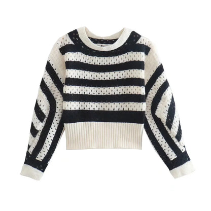 French Vintage Hollow Out Tassel Long Sleeve