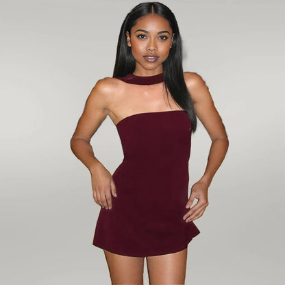 European Style One Shoulder Neck Dress
